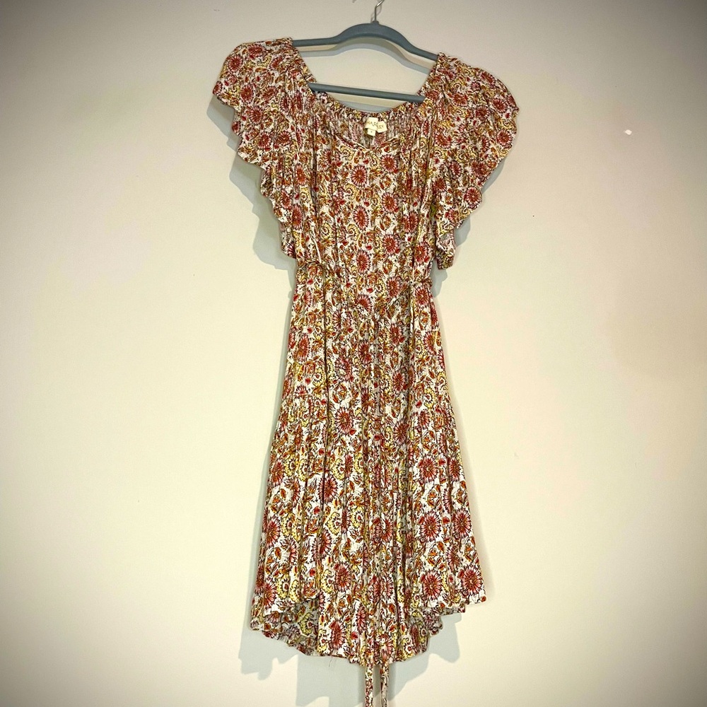 Butterflies and flowers dress.
